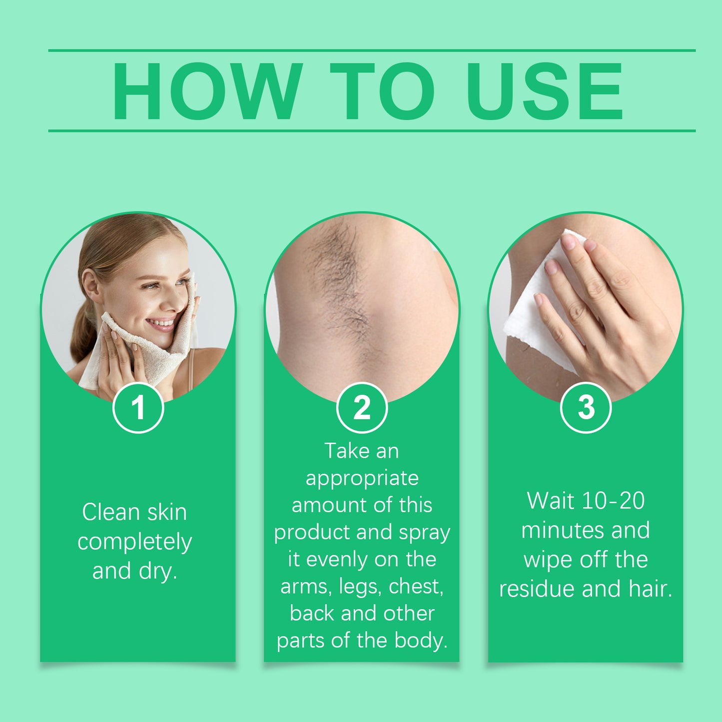 OUHOE Hair Removal Spray Mild Hair Removal Mousse Spray Underarm Hair Hands Hair Legs Hair Whole Body Hair Removal Treatment Spray