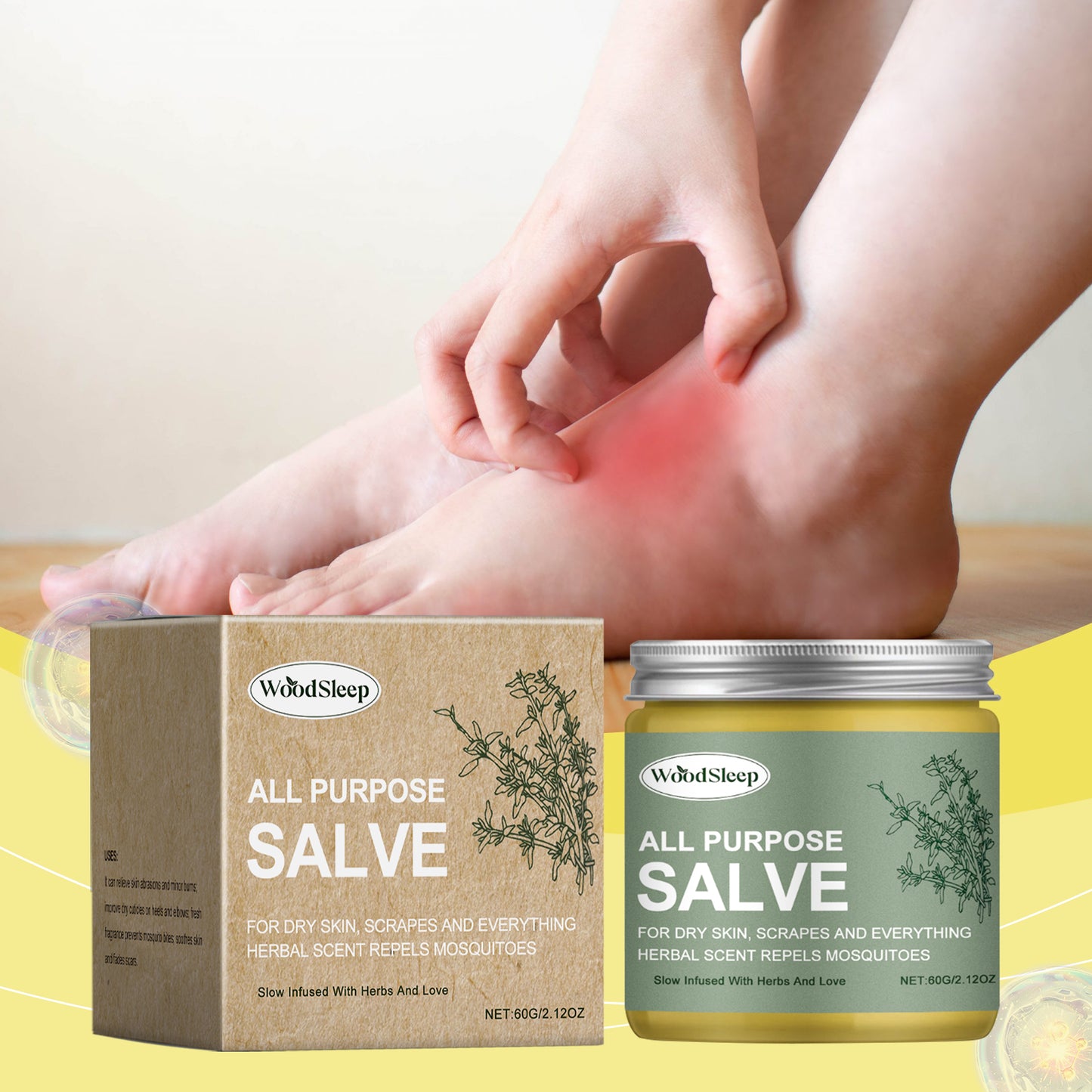WoodSleep Herbal Multifunctional Soothing Balm Herbal Ingredients Gently Soothe Skin Discomfort Topical Care Balm