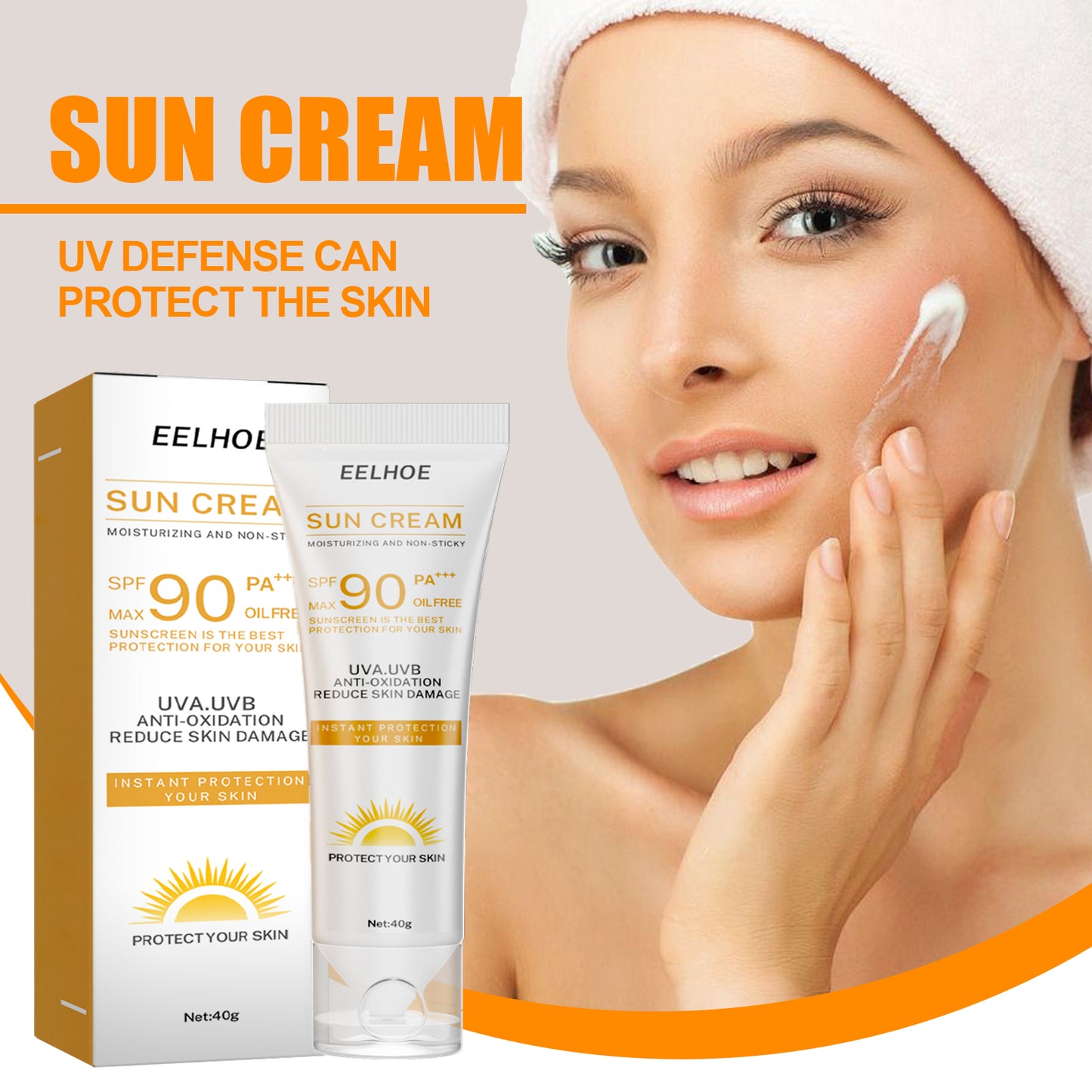 EELHOE Protective Cream Moisturizes The Face, Body And Skin Protection Without Fake White Summer Refreshing Without Greasy