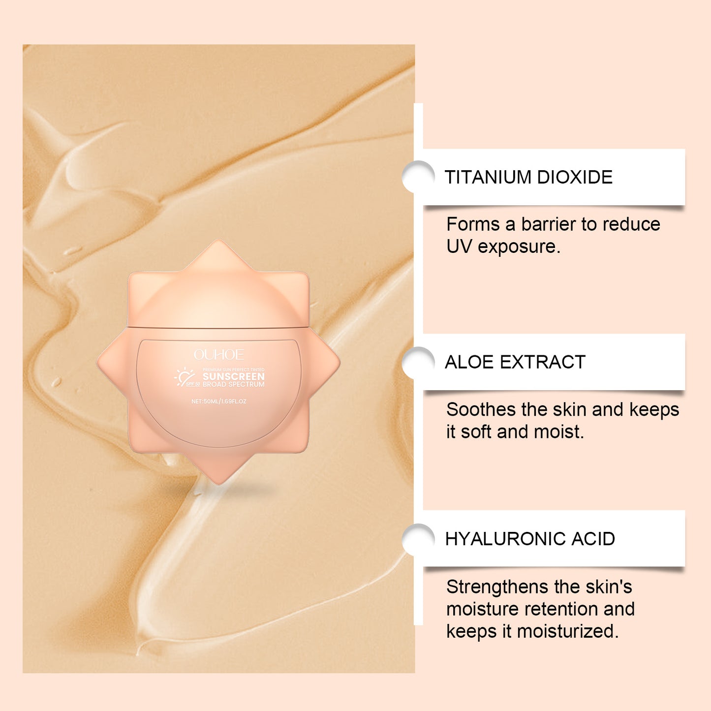 OUHOE Moisturizing And Protective Cream, Summer Outdoor Mild Moisturizing Moisturizing Light Non-Sticky Isolation Protection Cream